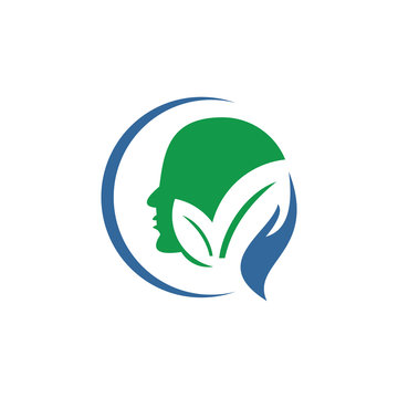 head and leaf logo template