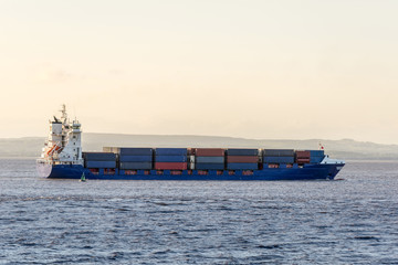 cargo ship in harbor