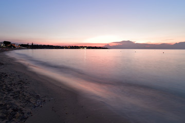 Sunrise seascape in Spiaggie Bianche, Sicily