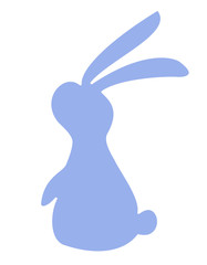 ウサギのシルエット左(青)
