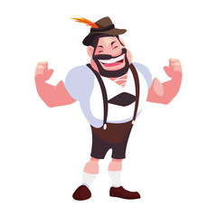 man with german traditional dress in white background