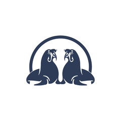 Obraz premium creative seals animal logo template