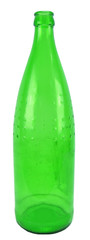 green bottle of beer isolated on white background
