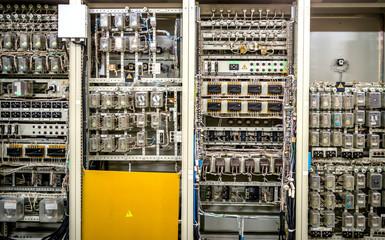 Cabinets with equipment for the control of power substation