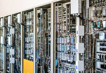 Cabinets with equipment for the control of power substation