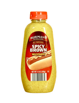 bottle of Burman's Spicy Brown Mustard