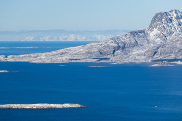 Mountain landscape near Bodo (Norway)  in winter