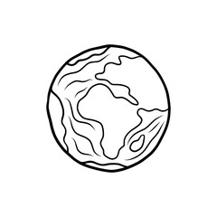 Hand drawn Earth isolated on a white. Vector illustration.