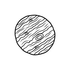 Hand drawn Jupiter isolated on a white