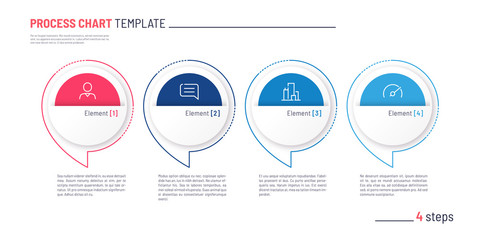 Vector infographic process chart template. Four steps