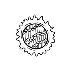 Hand drawn Sun isolated on a white