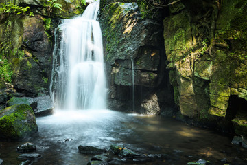 Lumsdale waterfalls, in Matlock, Uk.