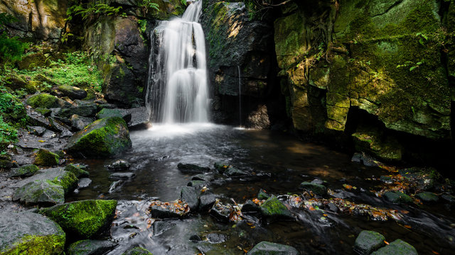Lumsdale waterfalls, in Matlock, Uk.