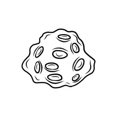Hand drawn Asteroid isolated on a white. Vector illustration.