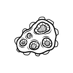 Hand drawn Asteroid isolated on a white. Vector illustration.