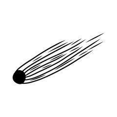 Hand drawn Comet isolated on a white. Vector illustration.