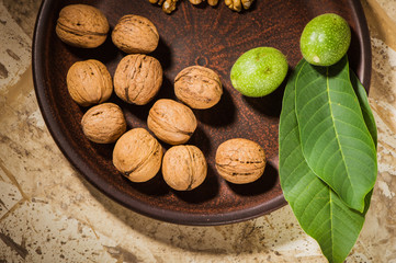Fruit food for gourmets and vegetarians walnuts.Healthy nuts concept, dry fruits concept.
