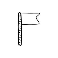 Hand drawn flag isolated on a white. Vector illustration.