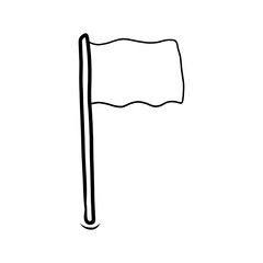 Hand drawn flag isolated on a white. Vector illustration.