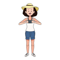 cartoon woman standing design