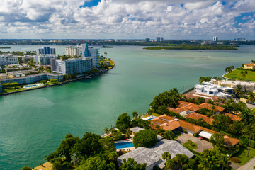 Luxury homes and condominiums on the water Miami Beach FL