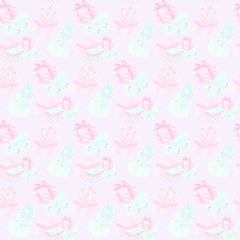 Pink Christmas Seamless Pattern 