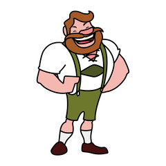 man with german traditional dress in white background