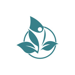 Organic leaf people logo template
