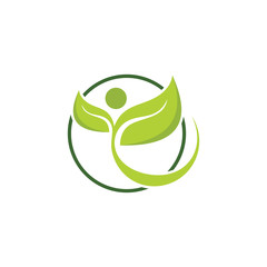 Organic leaf people logo template