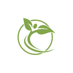 Organic leaf people logo template