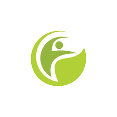 Organic leaf people logo template