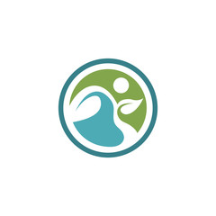 Obraz premium Organic leaf people logo template