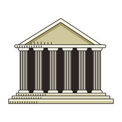 Pantheon of rome icon, flat design