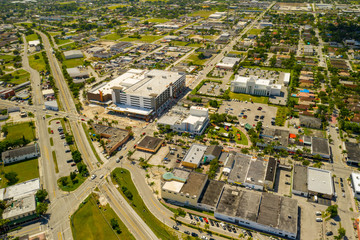Aerial photo Downtown Homestead Florida Krome Avenue