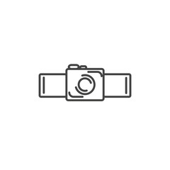 photographic camera technology icon line design