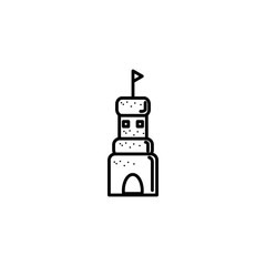 sand castle summer icon line
