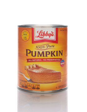 IRVINE, CALIFORNIA - 9 OCT 2019: A can of Libbys Pumpkin for pies.