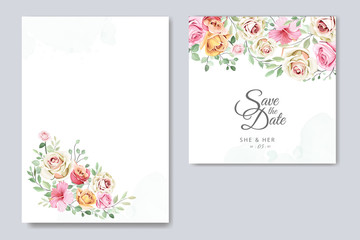 Fototapeta na wymiar wedding invitation ornament card with beautiful floral