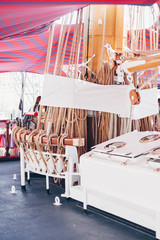 Details of Education barquentine Italian Navy "Palinuro" moored at pier of the Trieste Commercial Sea Port.