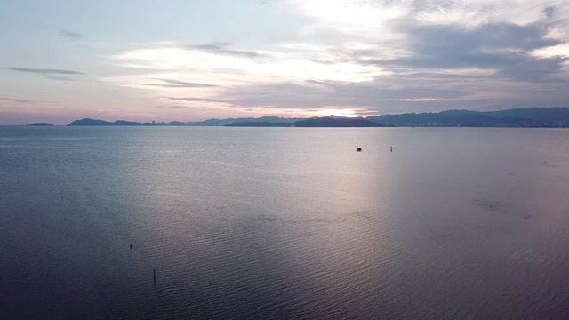Sunset view of Penang island view from Seberang Perai Tengah.