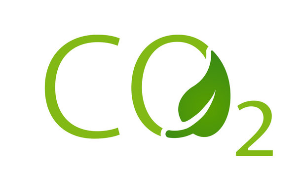 Green CO2 eco leaf icon