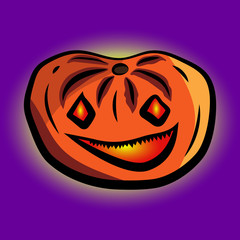 Cartoon isolated pumpkin for Halloween