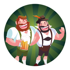 men with beer glass in hand in white background