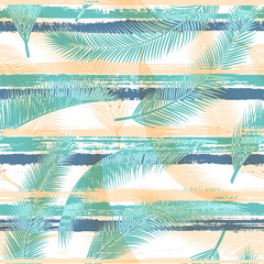 Tropical coconut palm leaves tree branches 