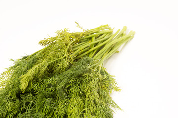bunch of dill isolated on white