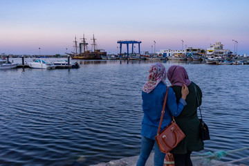 Fototapeta na wymiar Tunisia. (Southern Tunisia). Island of Djerba. Houmt Souk. The marina