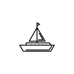 sailing boat summer icon line