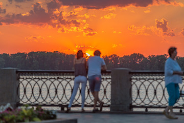 Samara, Volga embankment at sunset