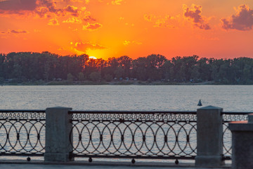 Samara, Volga embankment at sunset