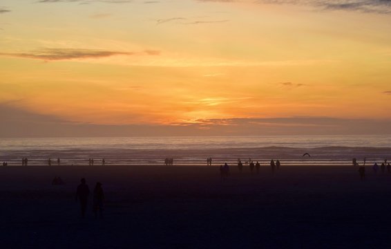 walking on the beach at sunset-Seaside, Oregon